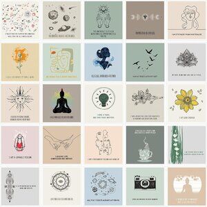 50 Pcs Positive Affirmation Cards for Women, 4 x 4 Inch Daily Meditation Motivat